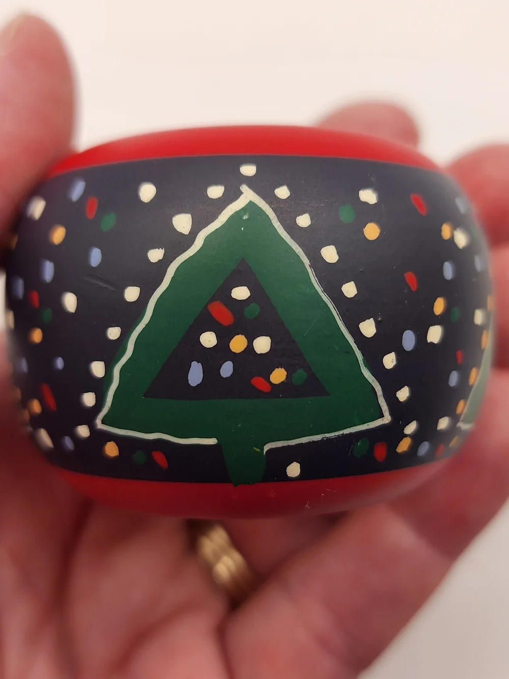 Set Of‎ 4 Christmas Tree Napkin Rings Made In India Winter Holiday Decor